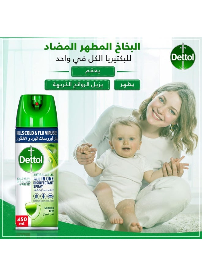 بخاخ ديتول المطهر الكل في واحد المضاد للبكتيريا برائحة ندى الصباح، 450 مل - Image 2